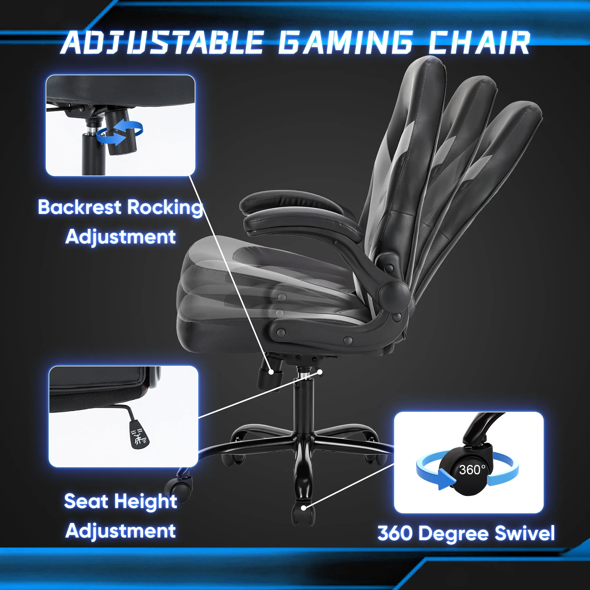 Dravionn - Ergonomische Gaming Bureaustoel Van PU Leer - Image 10