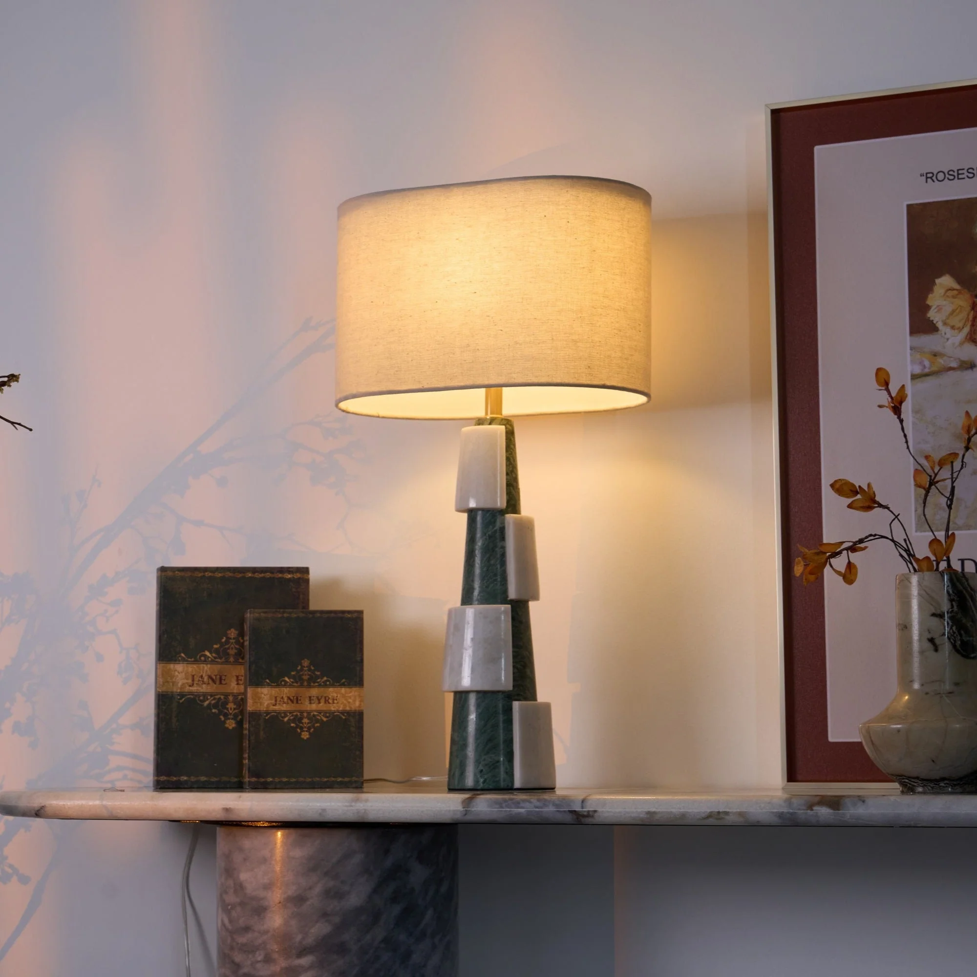 Duvemar – Marmeren Tafellamp met Sculpturale Elegantielijn - Image 6