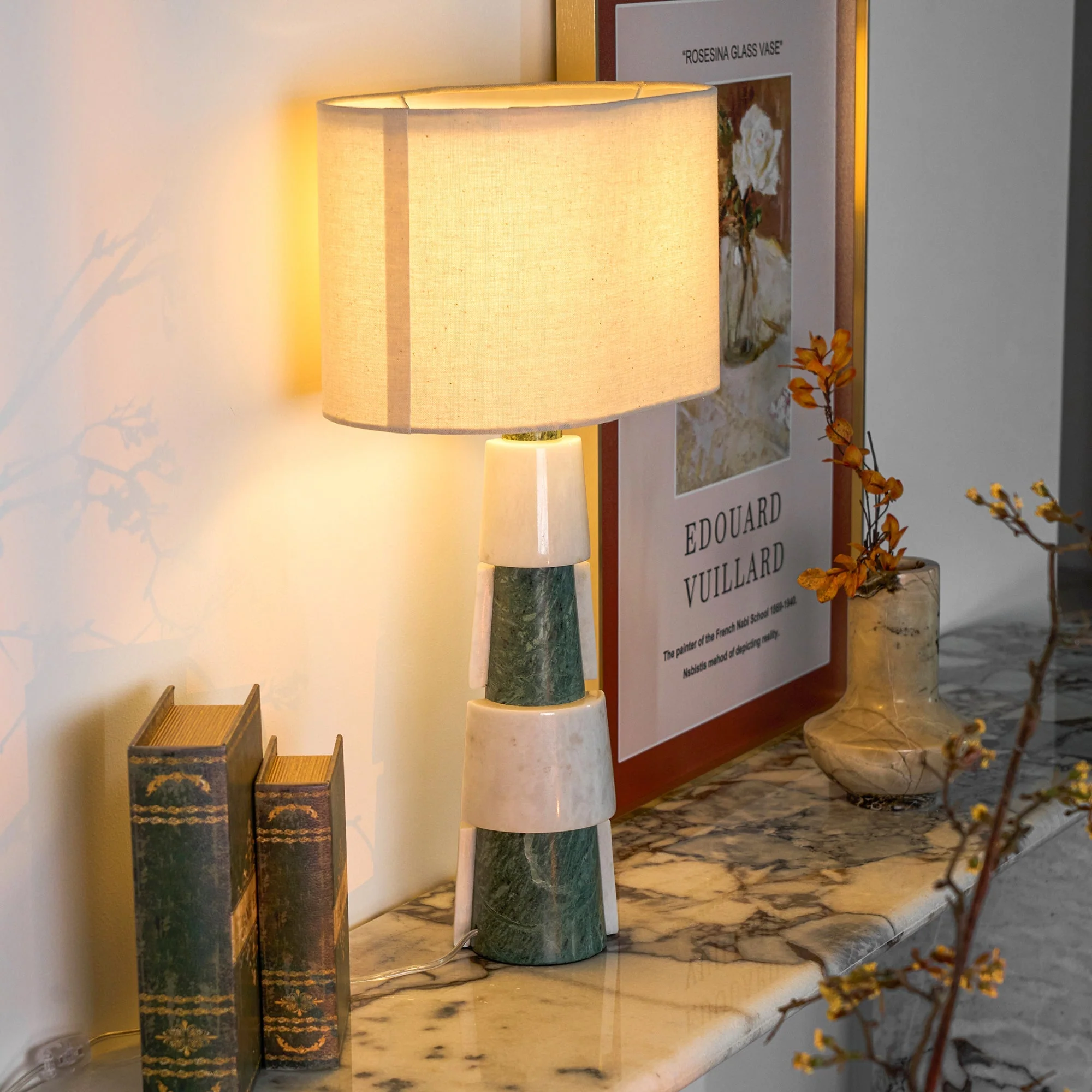 Duvemar – Marmeren Tafellamp met Sculpturale Elegantielijn - Image 8