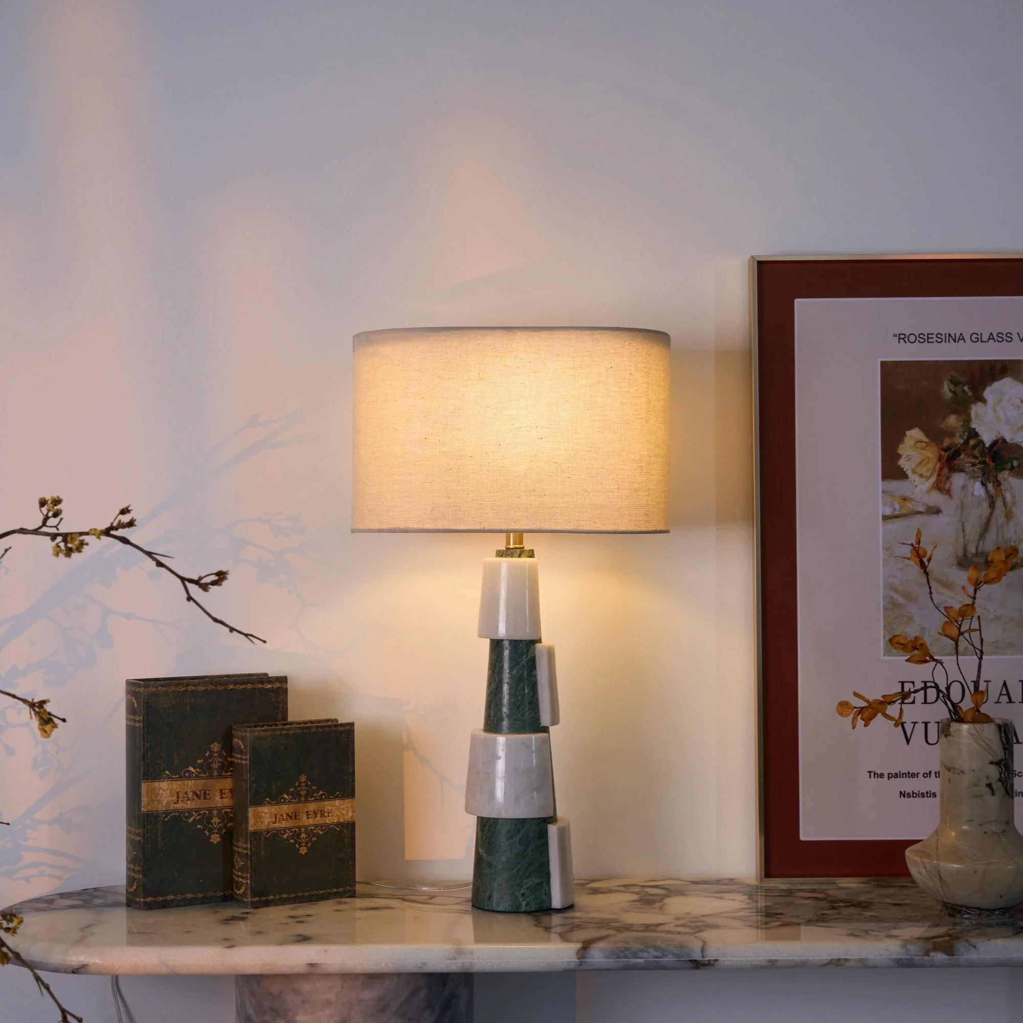 Duvemar – Marmeren Tafellamp met Sculpturale Elegantielijn - Image 9
