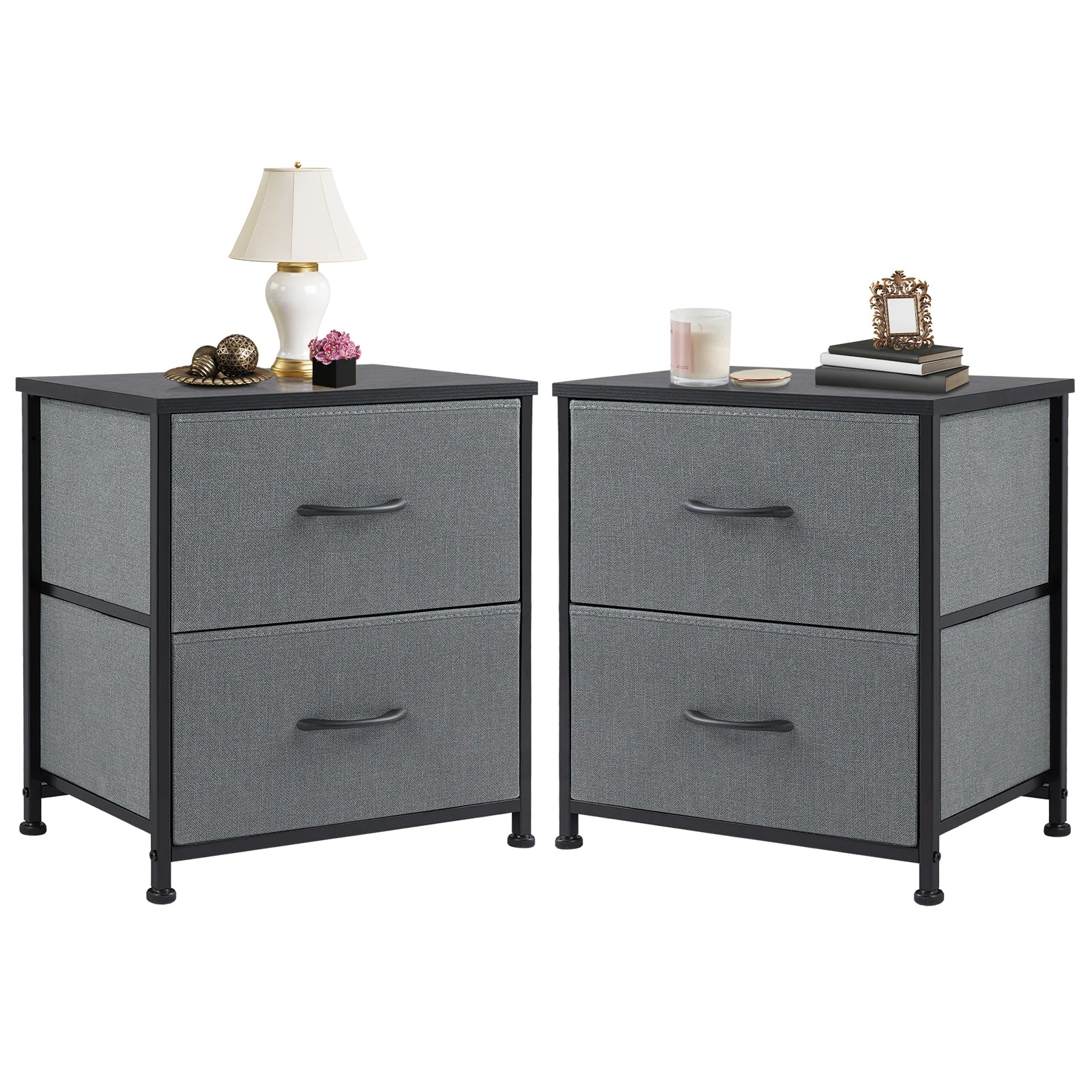 Elandra - Nachtkastje of Bijzettafel met 2 Stoffen Lades voor Slaapkamer of Woonkamer - Image 10