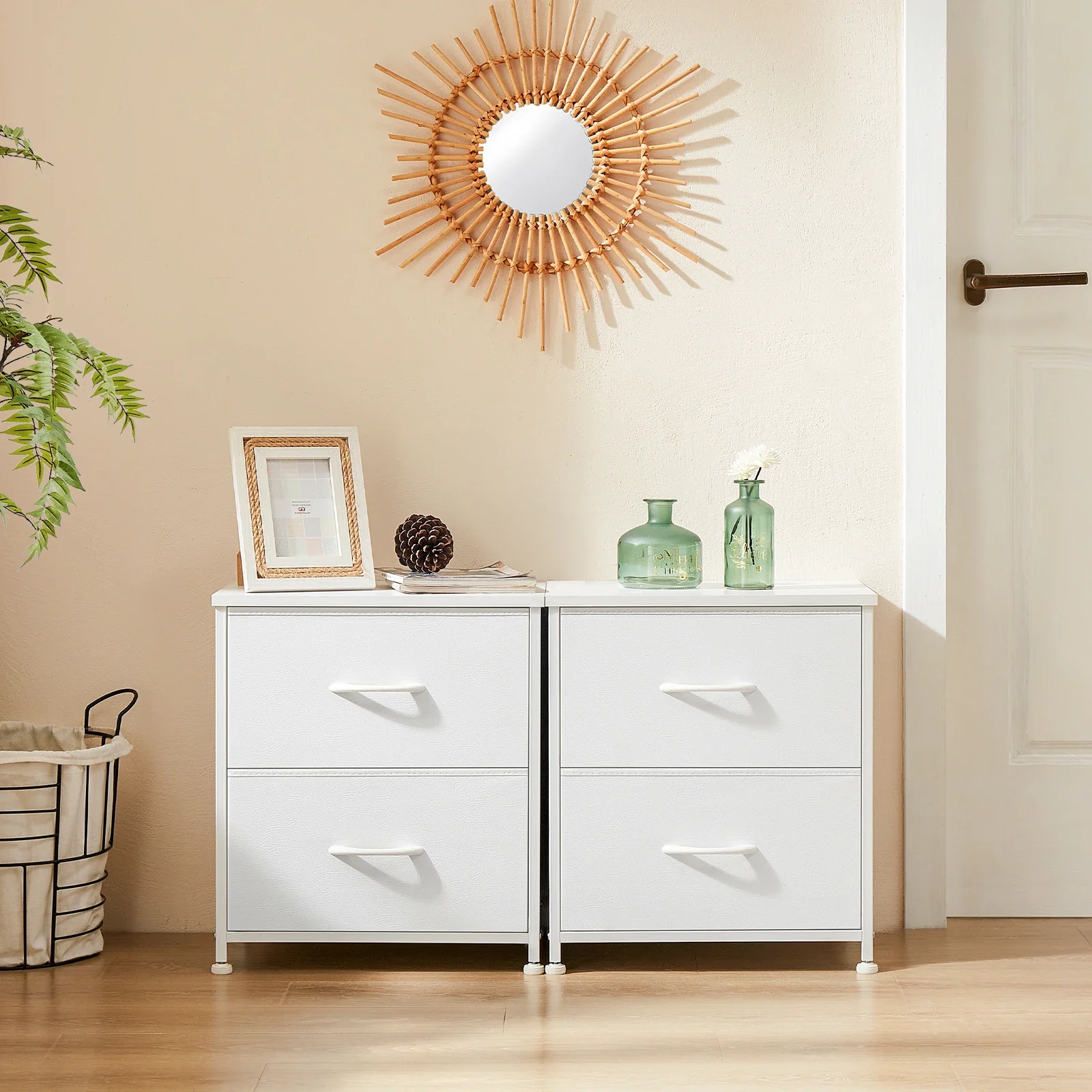 Elandra - Nachtkastje of Bijzettafel met 2 Stoffen Lades voor Slaapkamer of Woonkamer - Image 13