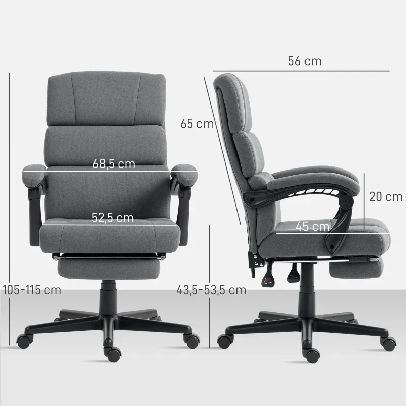 Elanor - Bureaustoel met Fluweellook en Verstelbare Zithoogte Grijs - Image 3