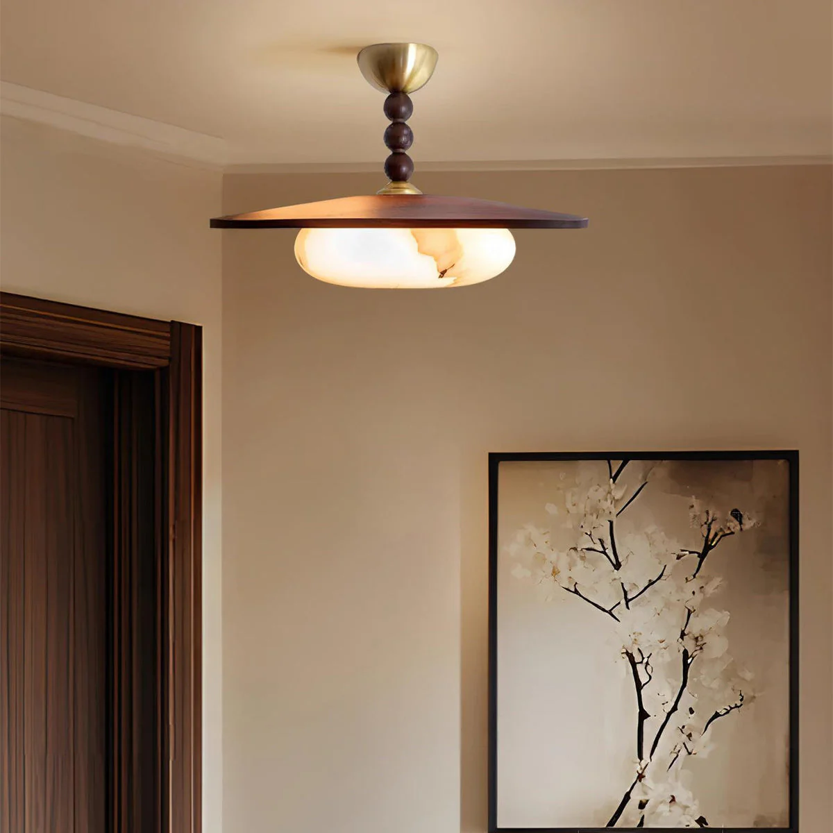 Eldorinn - Moderne Houten Alabaster Plafondlamp - Image 4