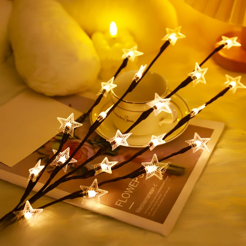 Elunara – LED Takdecoratie met Sterren en Manen op Batterij (20 Lampjes)