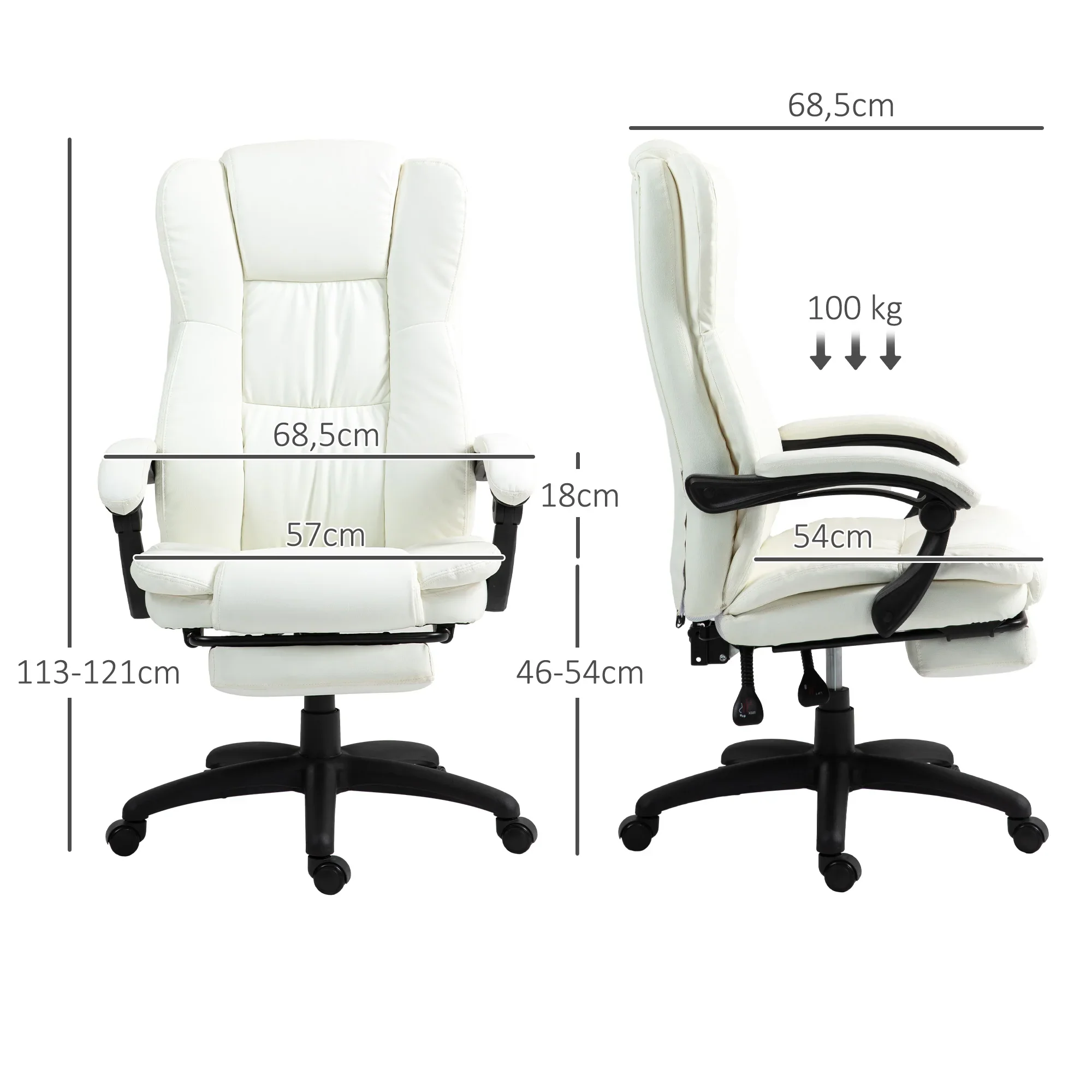 Elvano - Luxe Ergonomische Bureaustoel met Verstelbare Rugsteun en Draaibare Wielen - Image 3