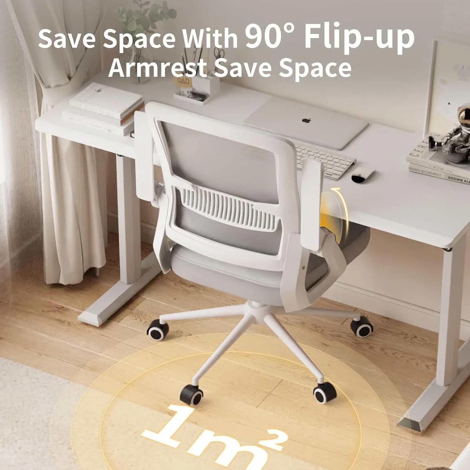 Favora - Ergonomische Mesh Bureaustoel met Inklapbare Armleuningen en Lendensteun - Image 3