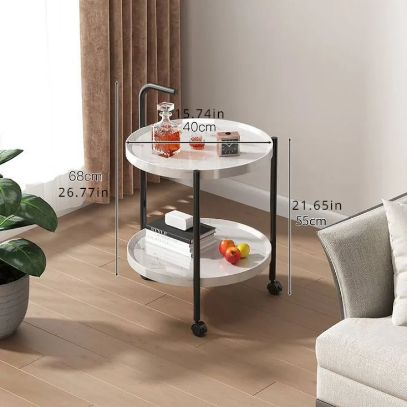 Floravelle - Tweelaags Houten Bijzettafel met Wieltjes - Image 5