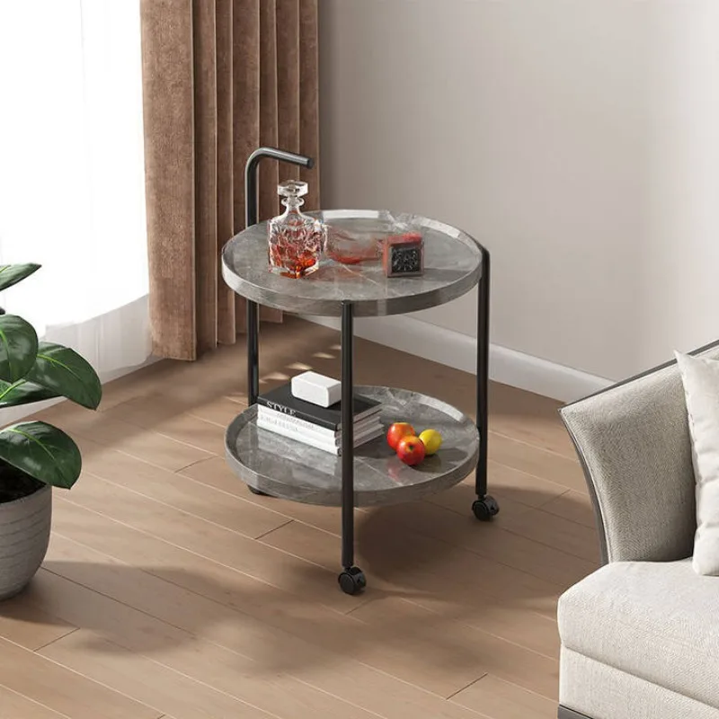 Floravelle - Tweelaags Houten Bijzettafel met Wieltjes - Image 6