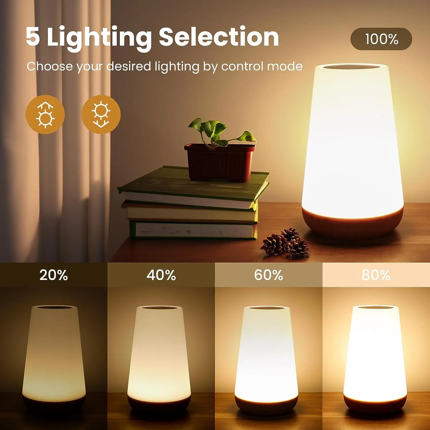 Glowino - Draagbare Nachtlamp met 13 Kleuren en Touchbediening - Image 4