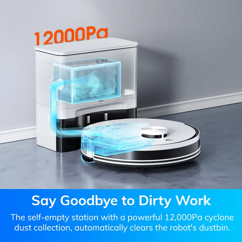 Helios A30 Pro - Robotstofzuiger en Dweil met 5000Pa Zuigkracht en Zelfledigend Systeem - Image 3