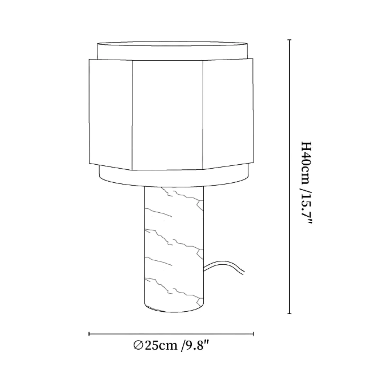 Hexavara – Marmeren Tafellamp met Geometrische Zachte Glans - Image 3