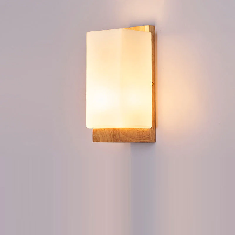 Hikari – Houten Glazen Rechthoekige LED Wandlamp - Image 4