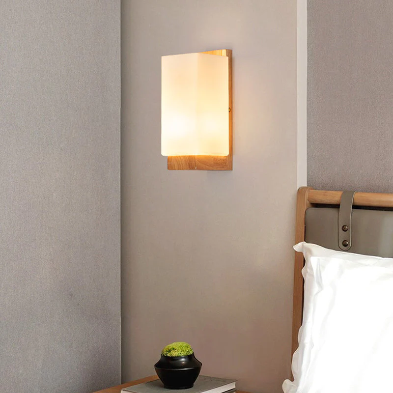 Hikari – Houten Glazen Rechthoekige LED Wandlamp - Image 5