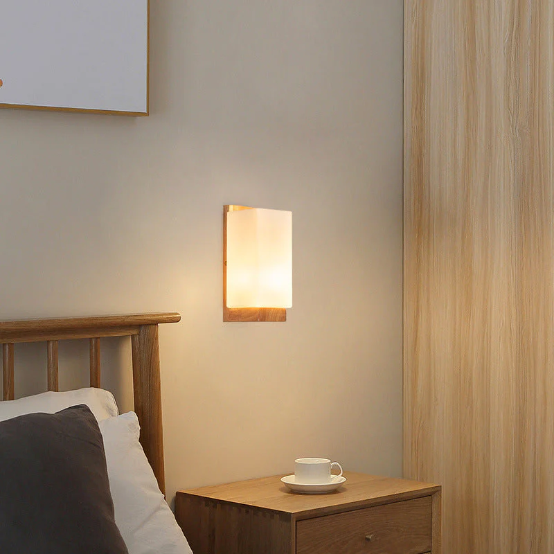 Hikari – Houten Glazen Rechthoekige LED Wandlamp - Image 8