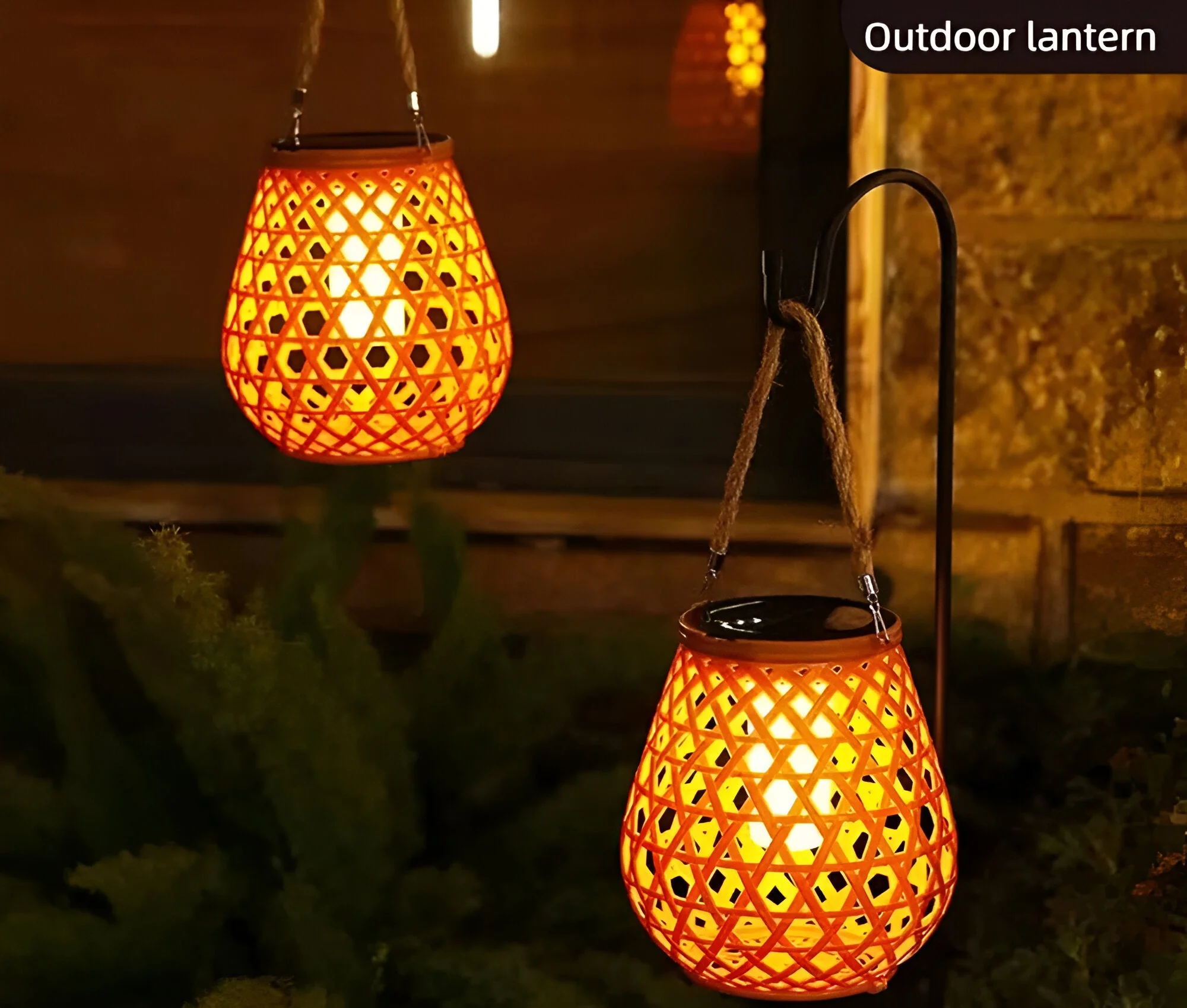 Isavora - Solar Tuinlamp met Gevlochten Bamboe-look - Image 10