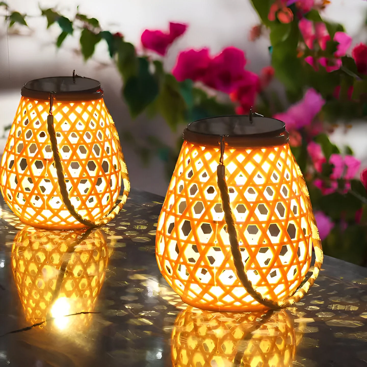 Isavora - Solar Tuinlamp met Gevlochten Bamboe-look - Image 13