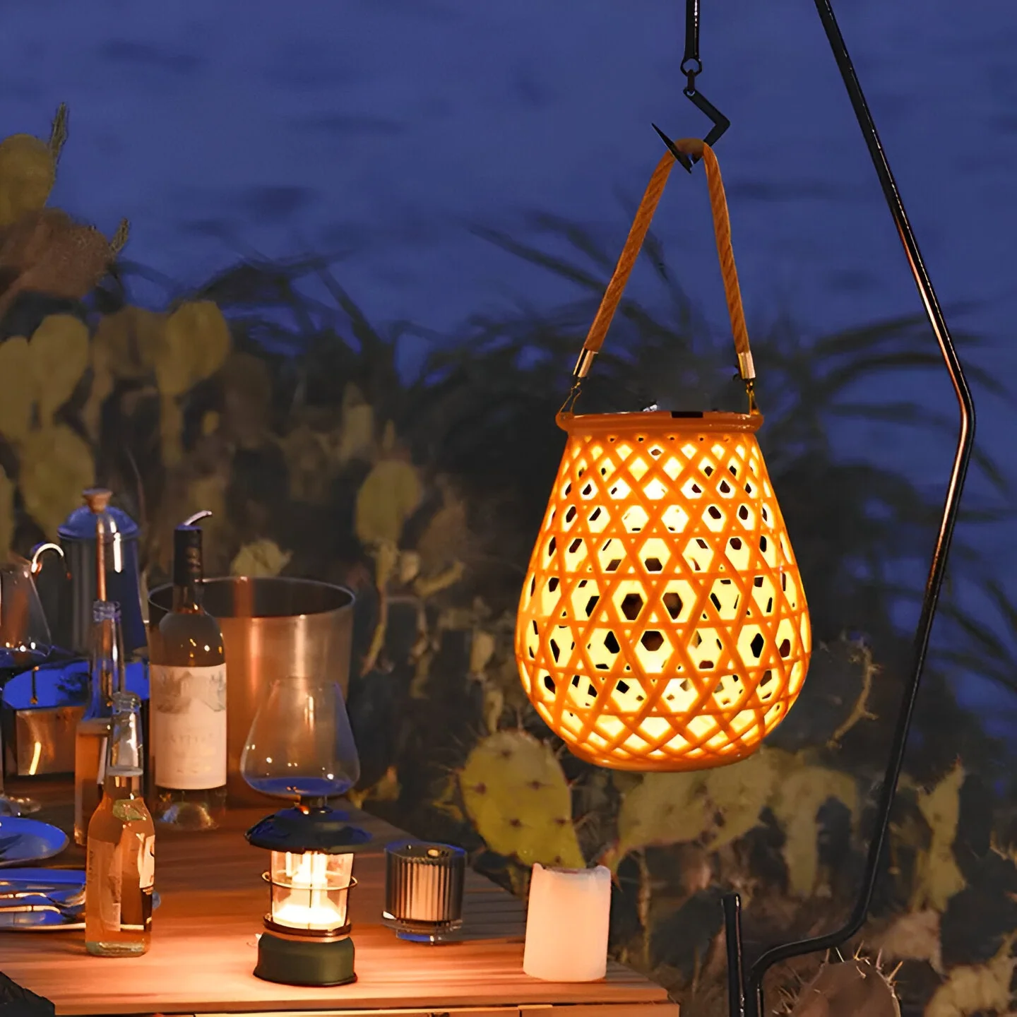 Isavora - Solar Tuinlamp met Gevlochten Bamboe-look - Image 4