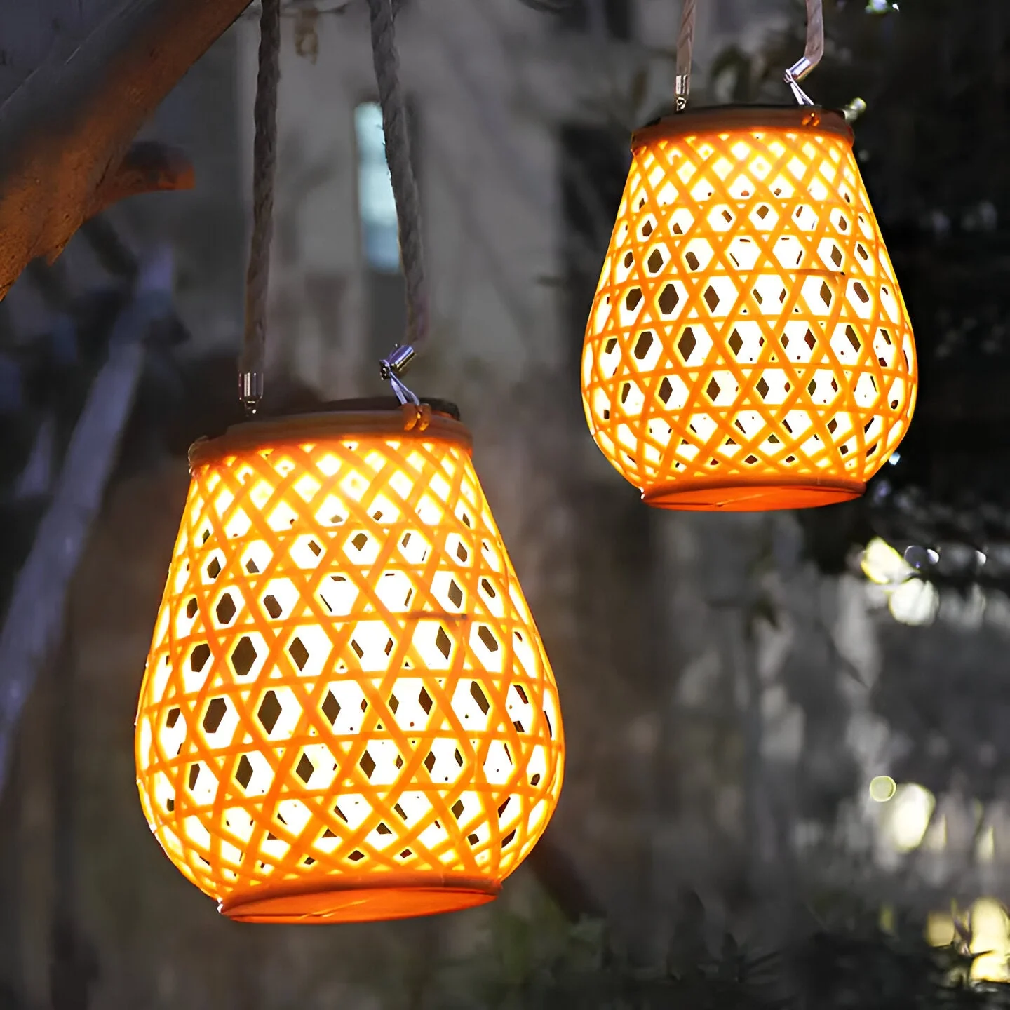 Isavora - Solar Tuinlamp met Gevlochten Bamboe-look - Image 6
