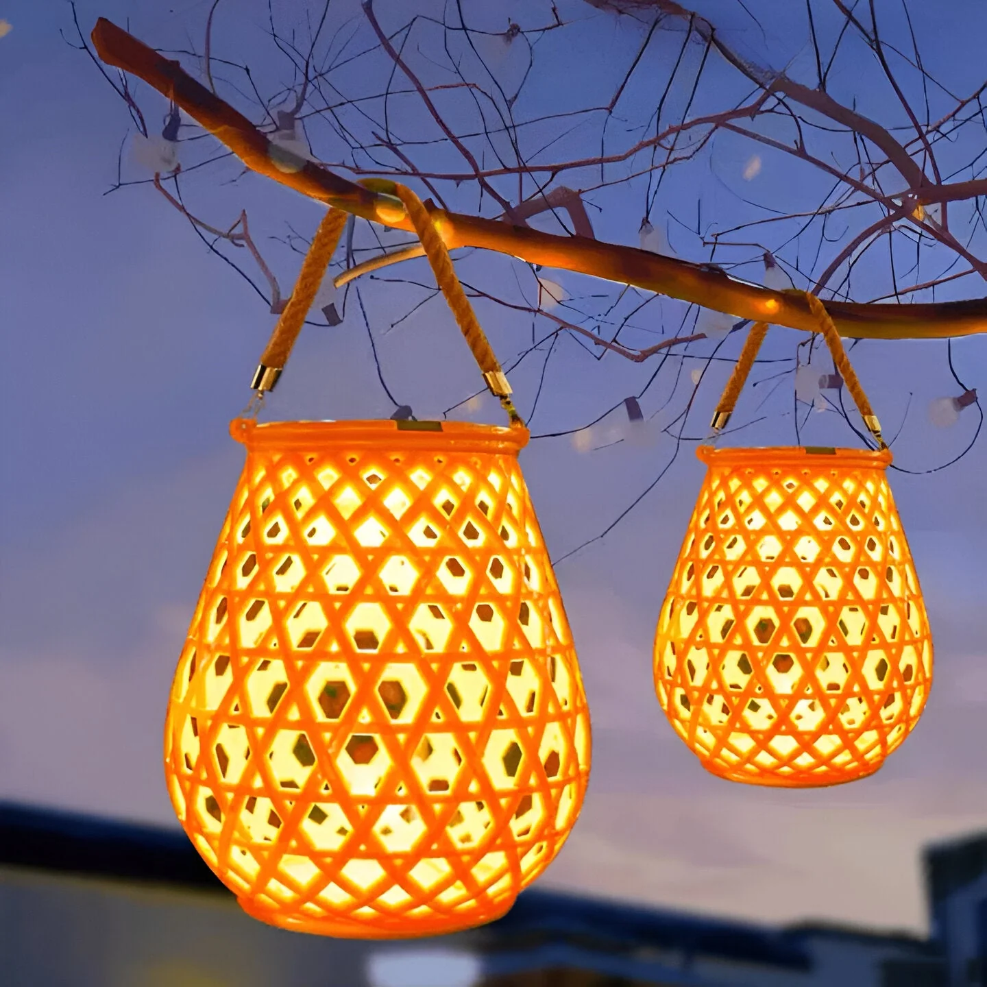 Isavora - Solar Tuinlamp met Gevlochten Bamboe-look - Image 8
