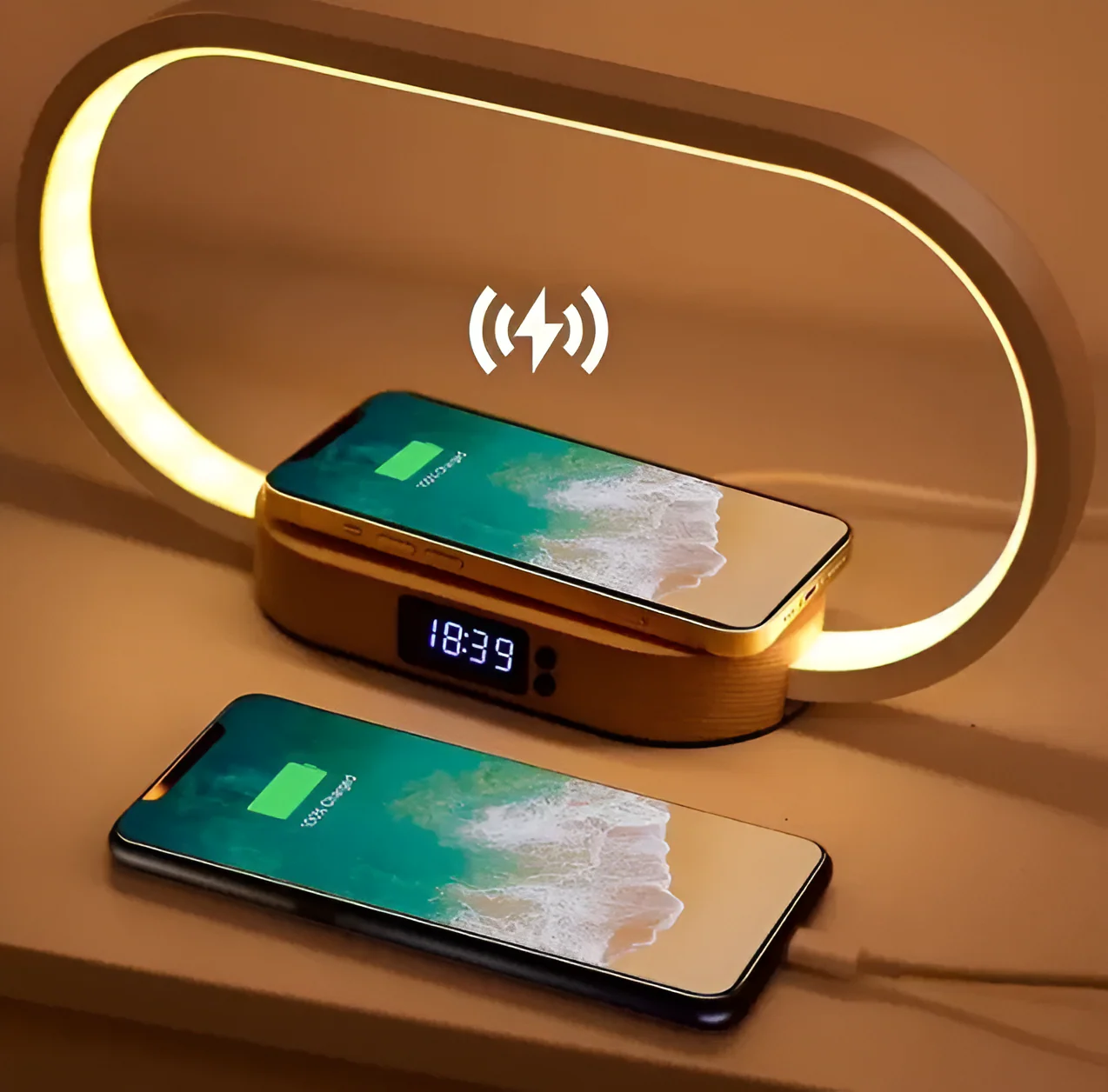 Ismerelle - Multifunctioneel Nachtlampje met Oplader en Digitale Klok - Image 2