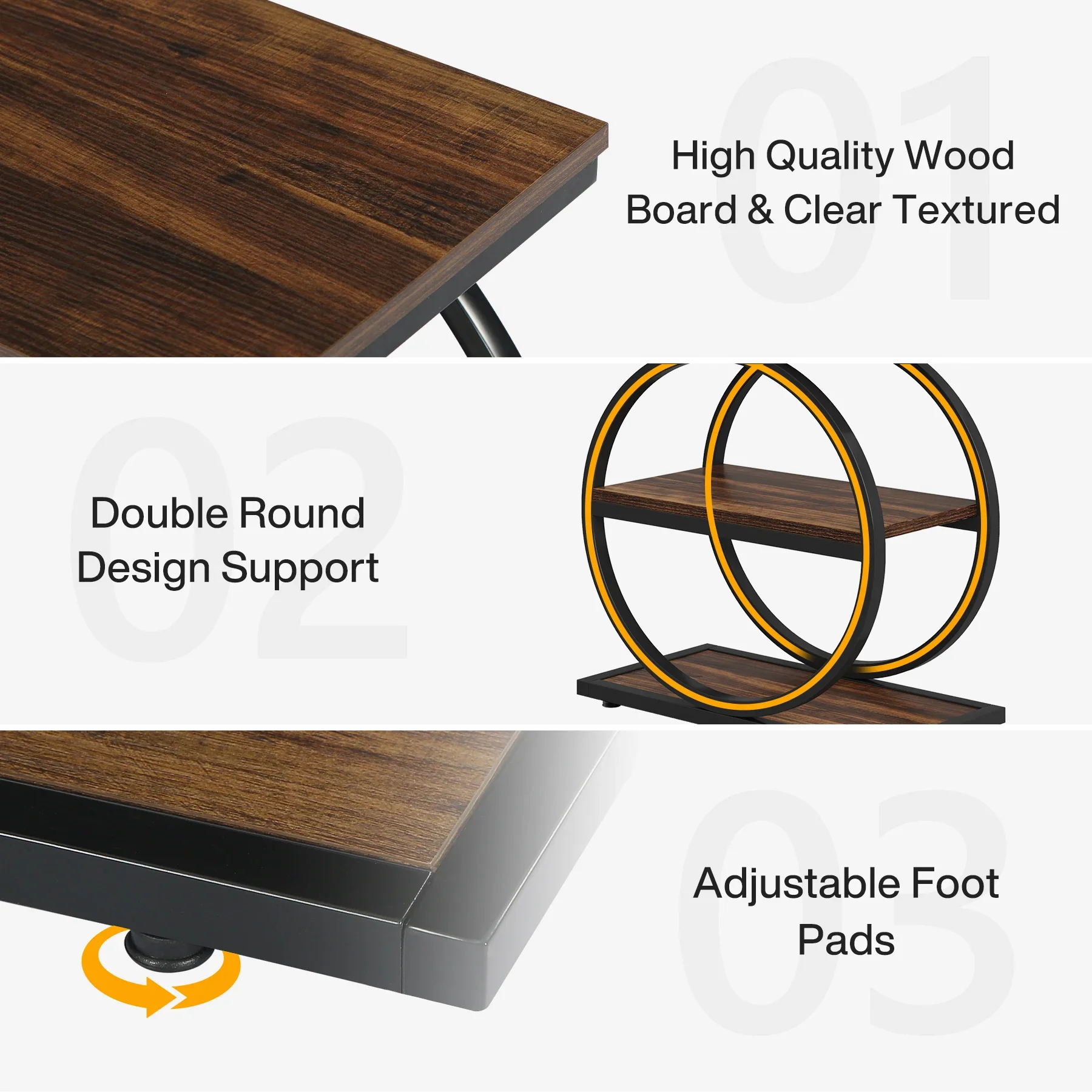 Isyvelra - Industriële Smalle Houten Bijzettafel met 3 Opbergplanken - Image 6