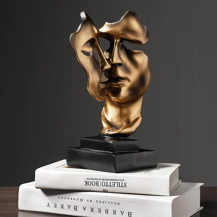 Kaelith – Gouden Abstract Gezicht Sculptuur - Image 3