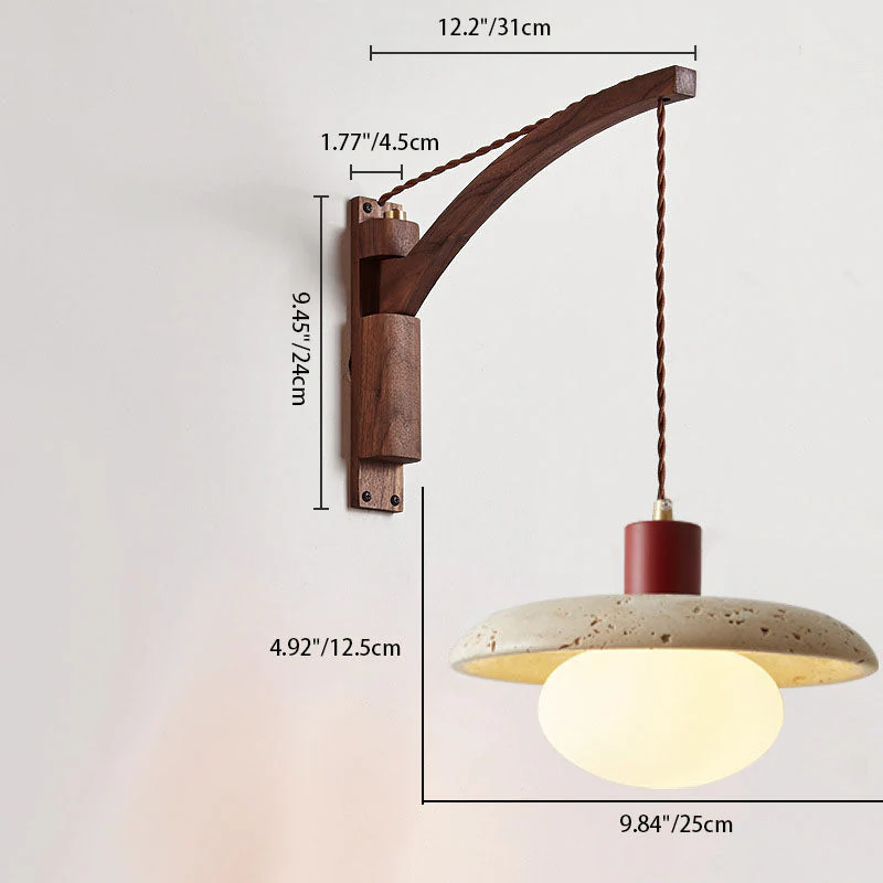 Kaelun – Wabi Sabi Houten Wandlamp Met Glazen Koepel - Image 14