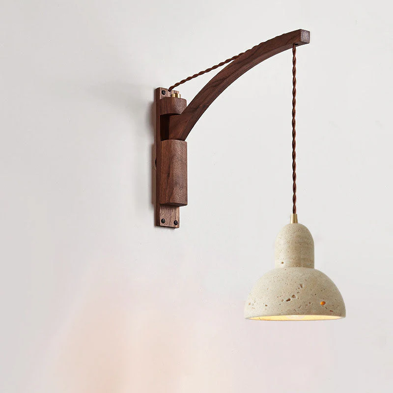 Kaelun – Wabi Sabi Houten Wandlamp Met Glazen Koepel - Image 3