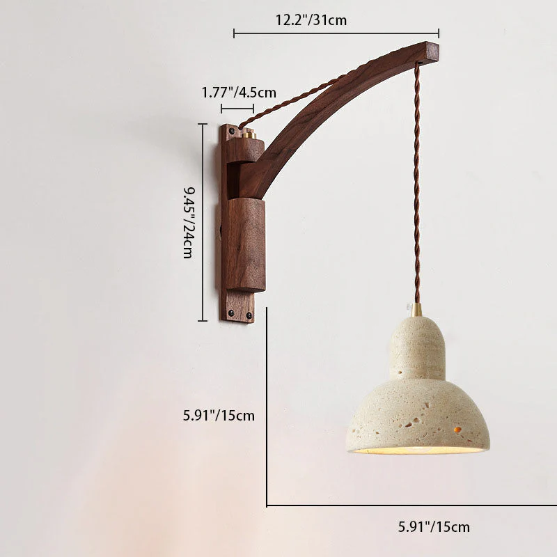 Kaelun – Wabi Sabi Houten Wandlamp Met Glazen Koepel - Image 8