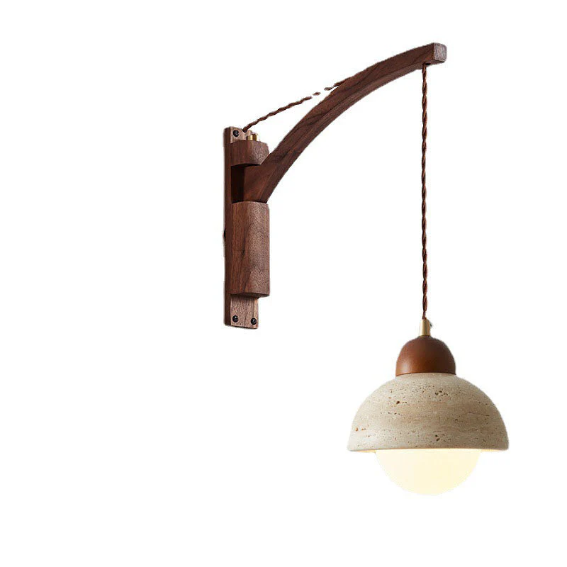 Kaelun – Wabi Sabi Houten Wandlamp Met Glazen Koepel - Image 9