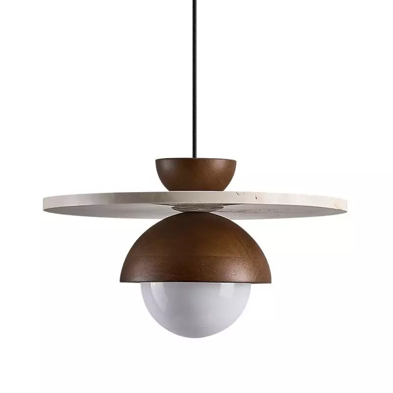 Kudaro – Travertin Houten Japandi Hanglamp