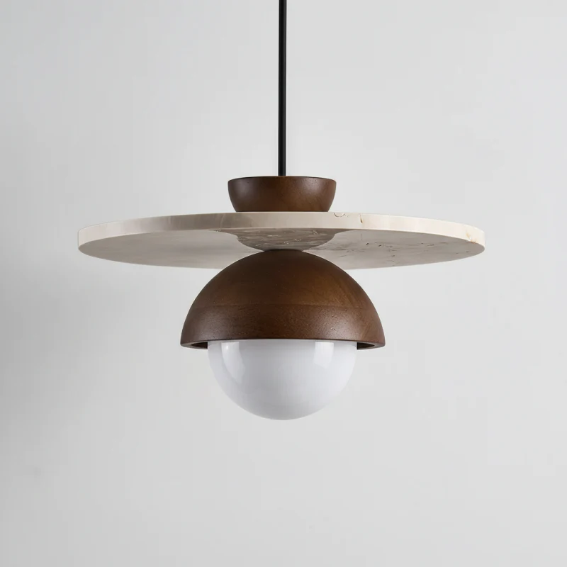Kudaro – Travertin Houten Japandi Hanglamp - Image 3