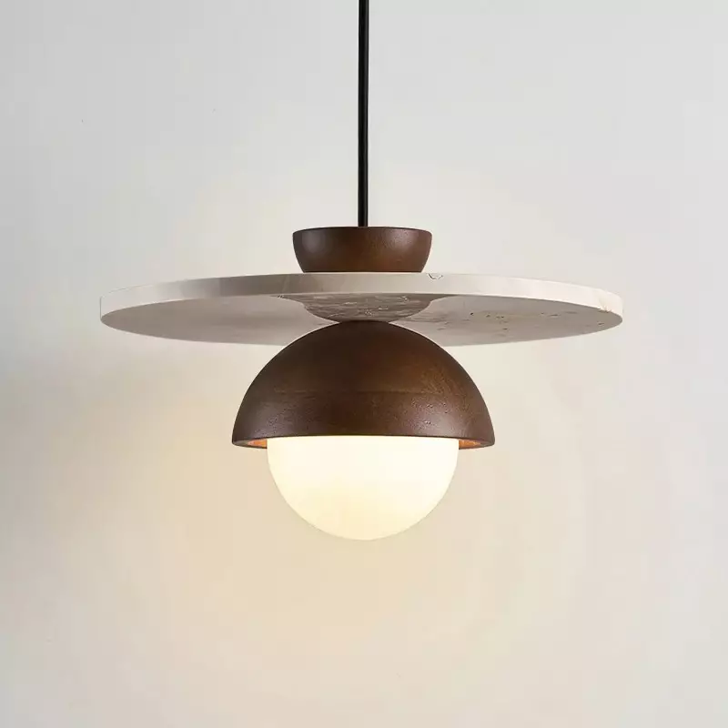 Kudaro – Travertin Houten Japandi Hanglamp - Image 4