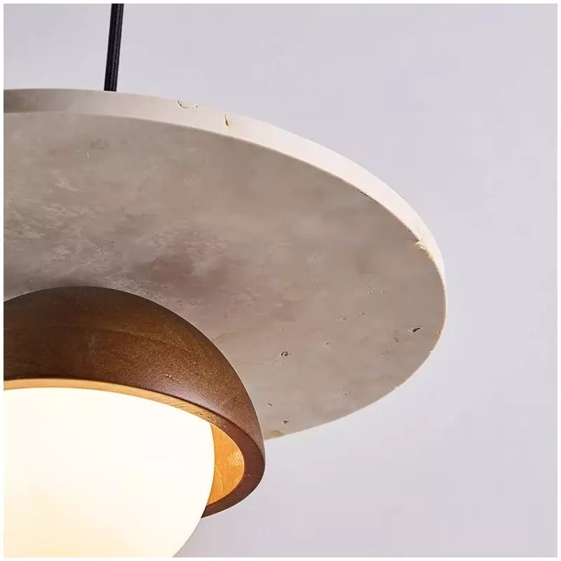 Kudaro – Travertin Houten Japandi Hanglamp - Image 5