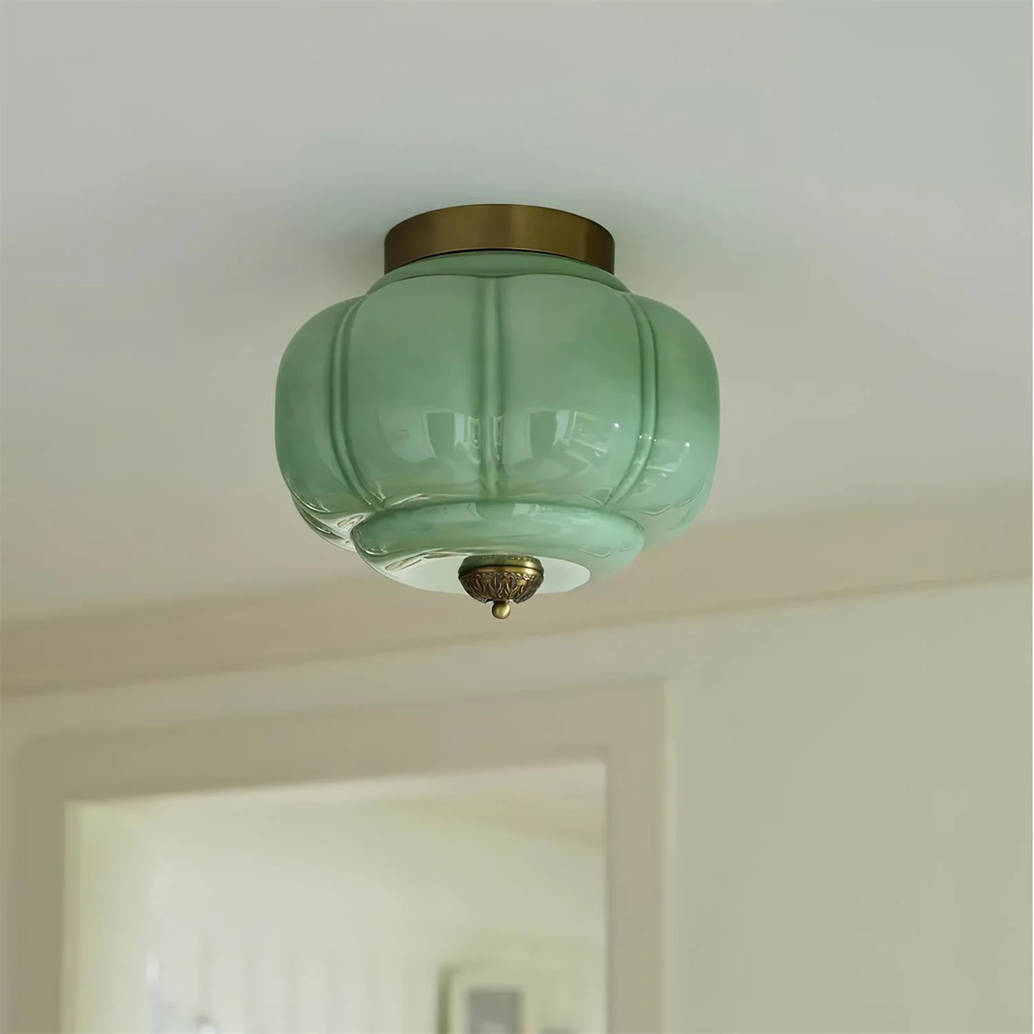 Lelon - Vlakke Glazen Plafondlamp