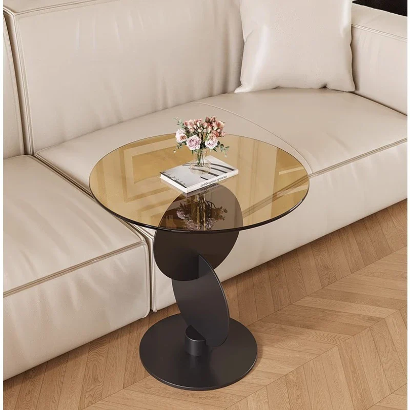 Lioren - Ronde Glazen Bijzettafel Minimalistisch Design - Image 2