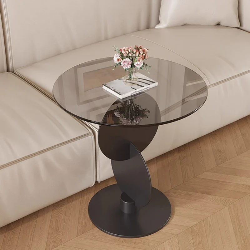 Lioren - Ronde Glazen Bijzettafel Minimalistisch Design - Image 4