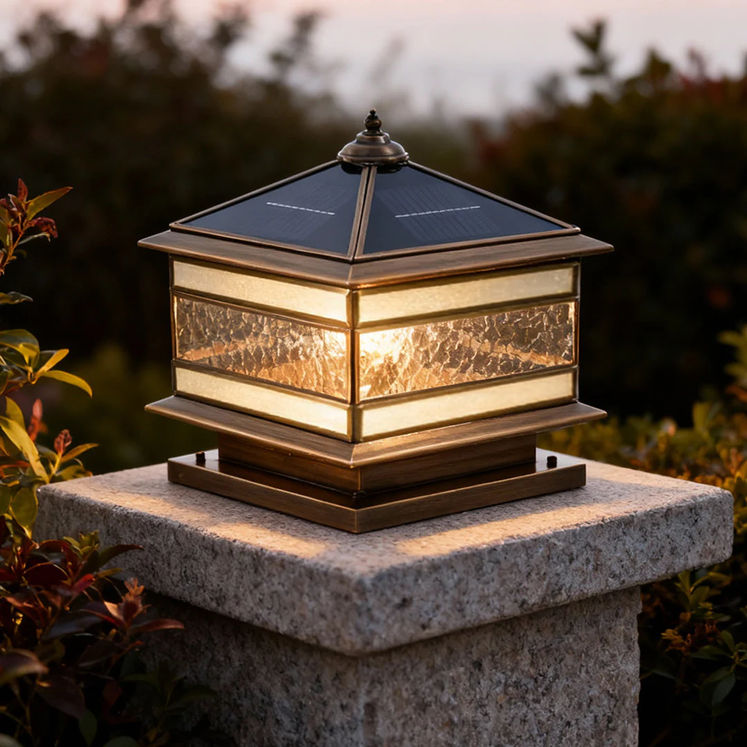 Lomorva – Solar LED Buitenlamp Warm Wit Waterdicht Koper Vintage - Image 4