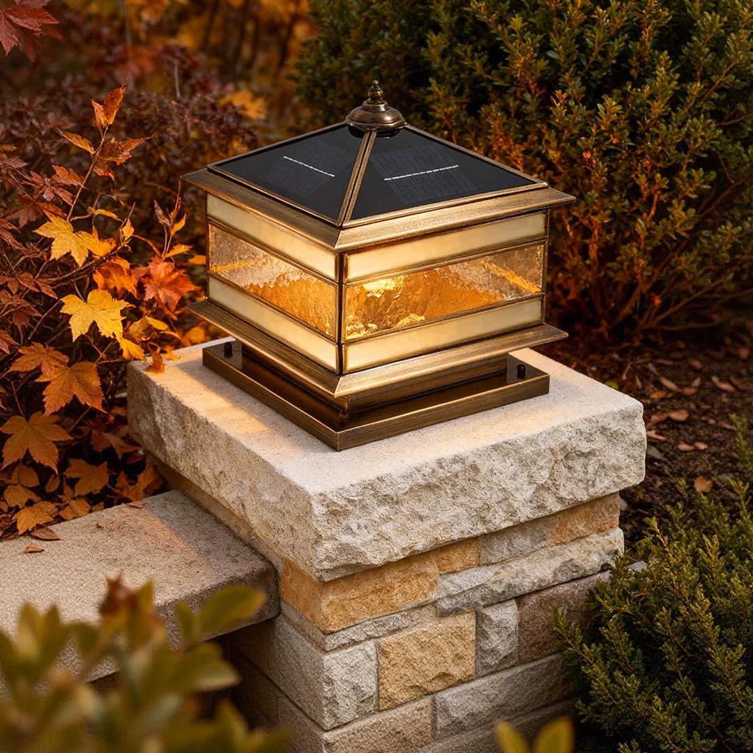 Lomorva – Solar LED Buitenlamp Warm Wit Waterdicht Koper Vintage - Image 5