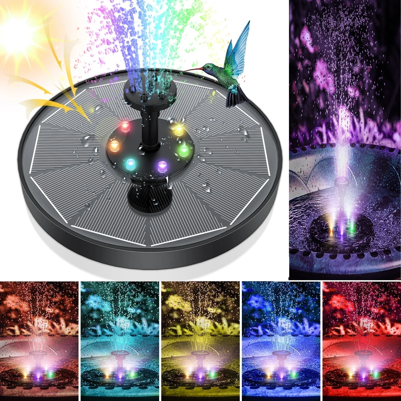 Lorinade – LED zonne fonteinpomp voor buiten waterornament - Image 9