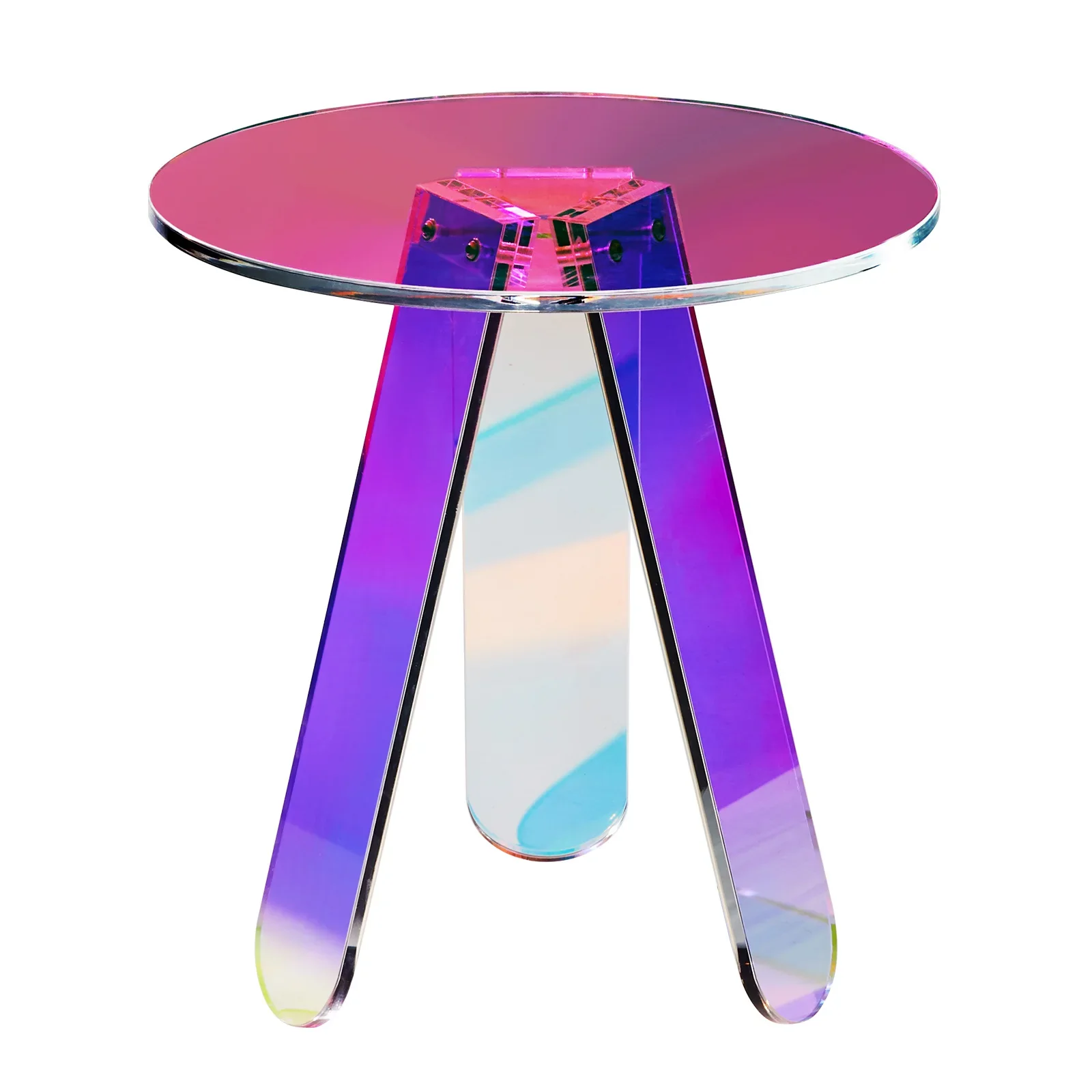 Lumirex - Ronde Iriserende Acryl Bijzettafel
