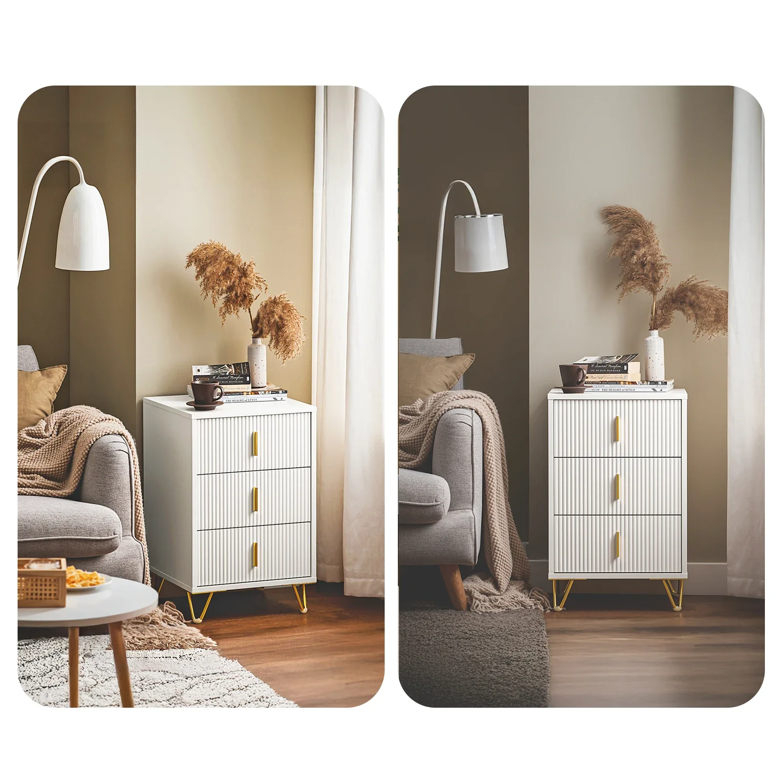 Lunara - Nachtkastje met 3 Lades voor Boxspring of Bank - Image 5