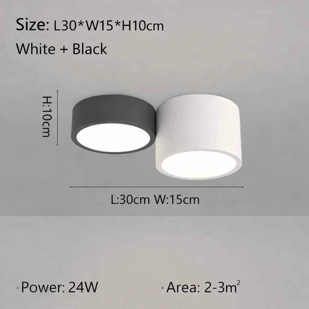 Luvira - Nordic Zwart Wit LED Plafondlamp