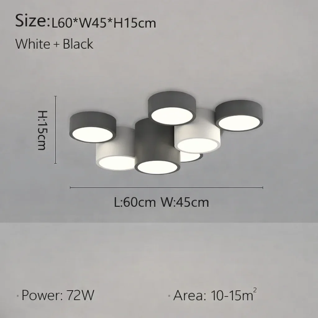 Luvira - Nordic Zwart Wit LED Plafondlamp - Image 2