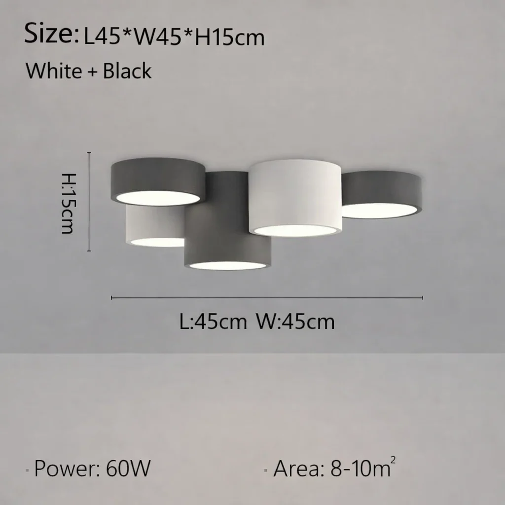 Luvira - Nordic Zwart Wit LED Plafondlamp - Image 3