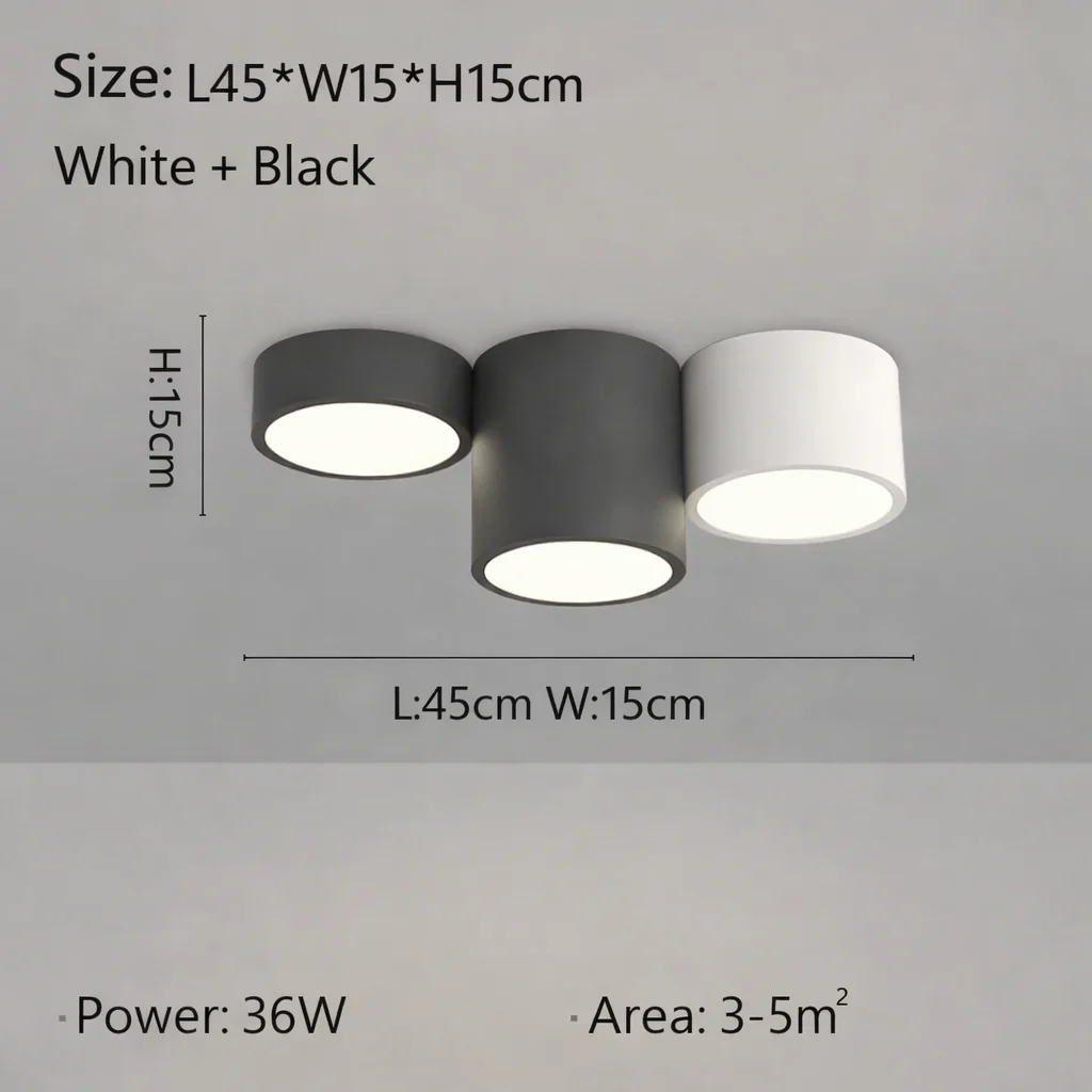 Luvira - Nordic Zwart Wit LED Plafondlamp - Image 5