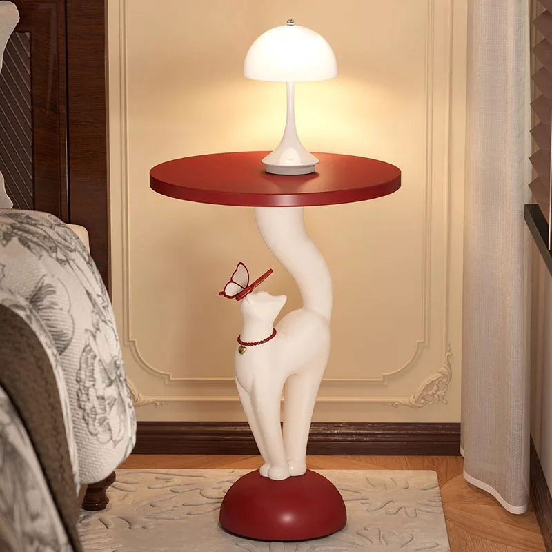 Marovian - Ronde Houten Salontafel Met Lades En Lamp - Image 5