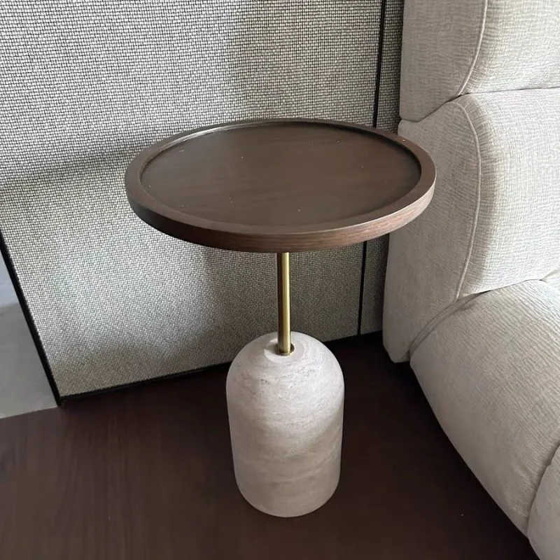 Marvellayne - Ronde Bijzettafel Met Zandgrindbasis Modern Design