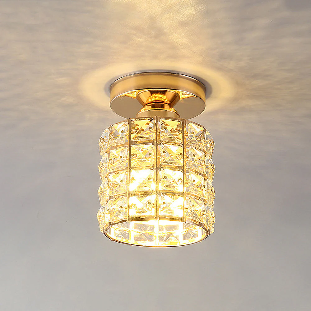 Mezula - Moderne Gouden Ronde Glazen Plafondlamp